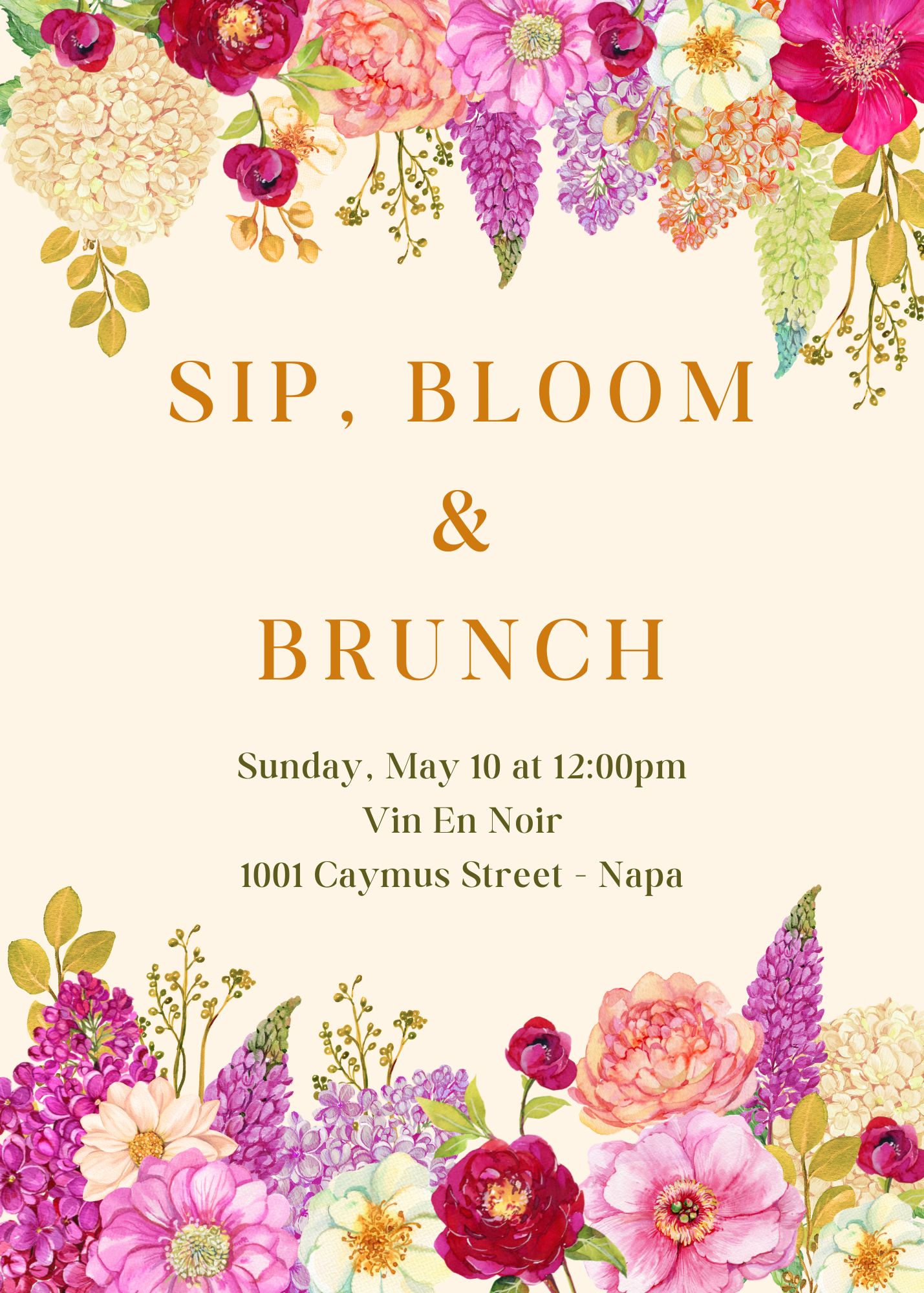 Sip Bloom & Brunch - Mother's Day at Vin En Noir